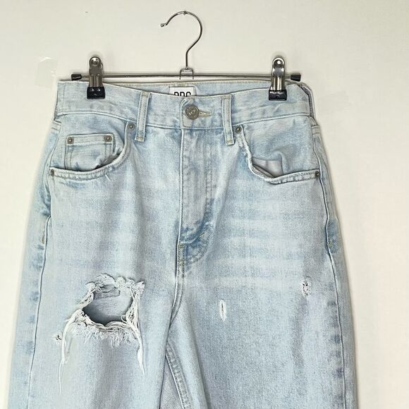 BDG Urban Outfitters High Rise Distressed Straight Jeans 26 Light Wash #AM - Picture 5 of 9